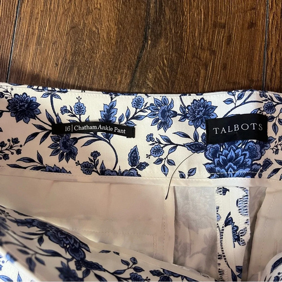 TALBOTS CHATHAM ANKLE PANTS - VIBRANT FLORAL SZ 16 - Picture 7 of 8